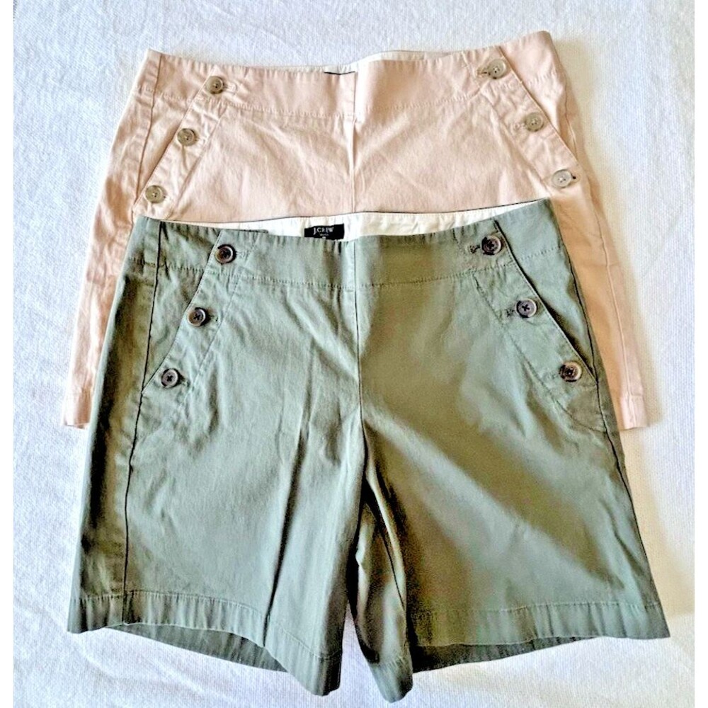 J.Crew Side-Button Sailor Shorts Bundle (Stretch), Women’s Sizes 6 & 8